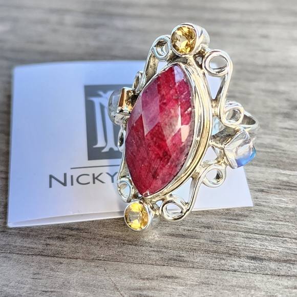 Nicky Butler RAJ Collection Ruby Citrine 925 Sterling Silver Ring Limited NWT ❤️ - Picture 5 of 14